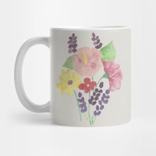 watercolour pink flowers watercolor purple flowers pink and purple flowers Mug